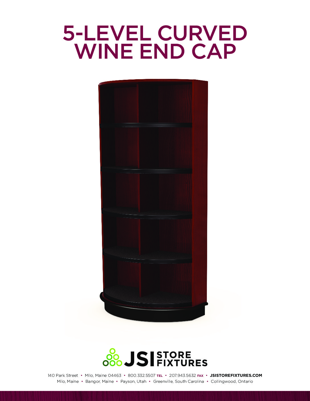 5-Level Curved Wine End Cap