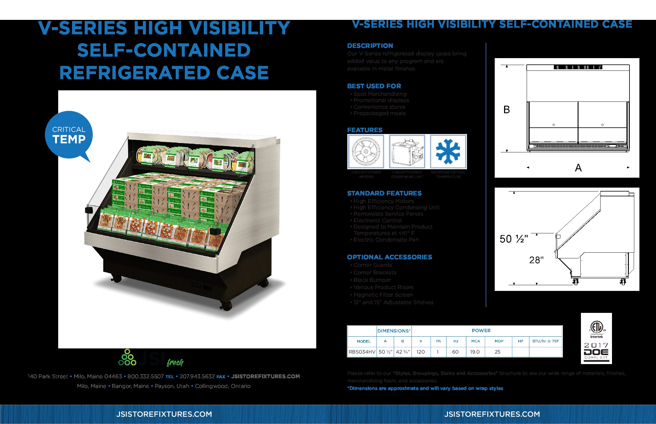 V-Series High Visibility Self-Contained Refrigerated Case Spec Sheet (PDF)